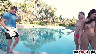 Drone perv faces punishment from teen 18+s in the garage, enduring detailed consequences for spying.