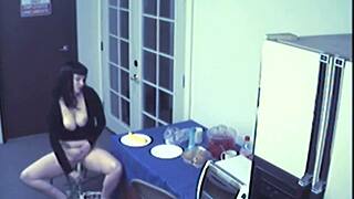 Busty Slut Indulges In Food Fetish Masturbation On Hidden Cam