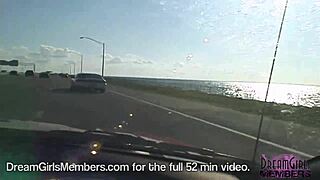 Blonde's Thrilling Nude Flash in Backseat