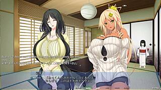 in akumeru family harem, step-mother and step-daughter give blowjobs to big cocks