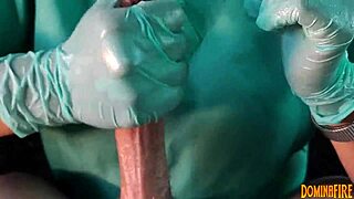 Dominafire's Medical Edging in Latex Gloves POV