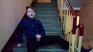 I got so horny jerking off on the stairs after school.