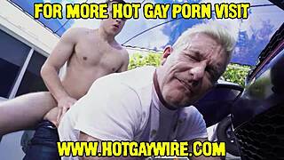 In a van, he experiences his first gay encounter, getting bent over for anal sex and doggystyle assfucking by an amateur