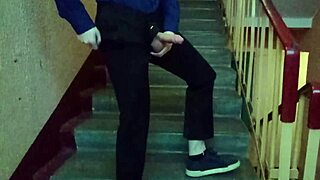 I got so horny jerking off on the stairs after school.