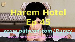 Harem hotel episode 45 continues the game adventures