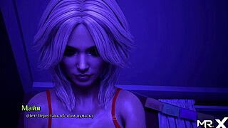 In this comic game, a girl rubs my cock during masturbation.