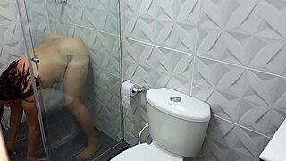 Caught my stepmom masturbating in bathroom part 1