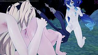 Genshin Impact Mona Rides Hard Under Starry Night Sky