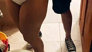 arab milf caught in intense clothing store moment