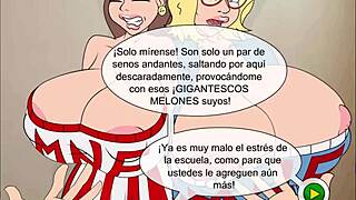 Busty family cheer squad getting fucked wildly in the game