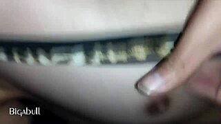 passionate blowjob to big black cock at night