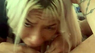 Mexican girlfriend deepthroats big cock in homemade video with friend.