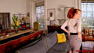 Naughty Redhead Milf Red XXX Stuffs Tight Hole with Toys. Is She Too Wild?