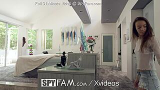 spyfam step sister sneaks into bro’s bedroom for sneaky blowjob