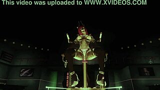 Ryo dances on machine table in red robin lounge 3d cartoon