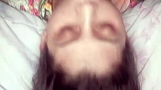 Deepthroat upside down, cum on face, so messy!