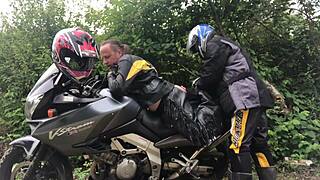 nymphofist gay biker dives into extreme anal fisting. his wild ride pushes every limit on the road.