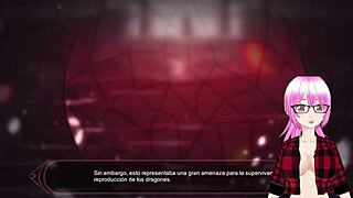 lin la dragona de hielo confronts her mirror image in 3d anime hentai