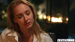 Gorgeous newbie kelly collins licks pussy and rides cock deep!