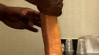 Long gay dildo in bubble butt
