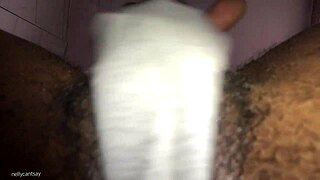 I can’t resist, sneaking away to show my fat ebony pussy