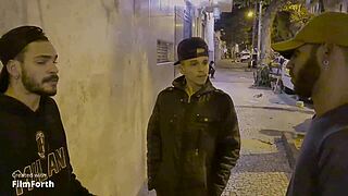 I asked the guys for a cigarette and ended up chatting with Guilherme Kaduzinho in a group setting.