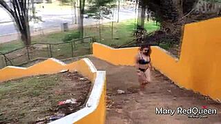 Caught masturbating outdoors, she asks, 'Must I suck these big cocks?' - Walif Santos