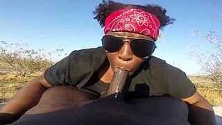 Public soul sucking with ebony babe... unreal thrill!!