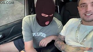 Novinho Sucks Client's Monster Cock In Car
