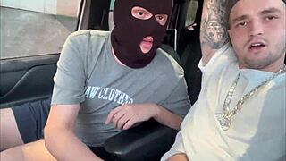 Novinho Sucks Client's Monster Cock In Car