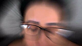 Oh Wow, Nerdy Girl with Ponytail Gets Facial Over Glasses!