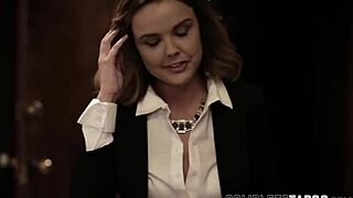 classy brunette babe gets banged in group for sperm facial