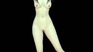 Sakura Gokuraku Jodo Performs Naked Dance As Japanese Girl In Anime Hentai With Wet Pussy And Tits