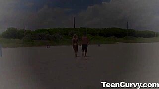 Crazy hot blonde teen bends over for intense doggystyle pounding outdoors with a big cock.