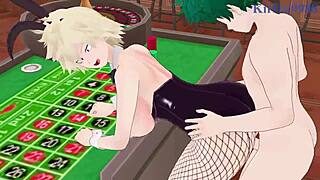 Mitsuki Bakugo and Kyoka Jiro and Izuku Midoriya in Bunny Girl Intense Sex - My Hero Academia Hentai