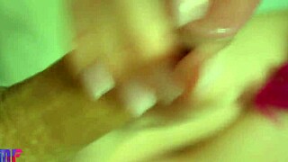 she delivers a gentle close-up blowjob with pulsating finish