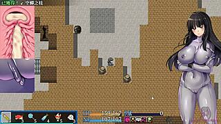 In the Hentai Game, the Beautiful Teen's Pussy Gets Fucked by a Tail to Orgasm