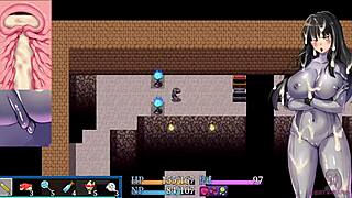 In the Hentai Game, the Beautiful Teen's Pussy Gets Fucked by a Tail to Orgasm