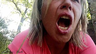 Risky Outdoor Fuck with Maelle Getting Rough Doggystyle Creampie in Nature. Homemade Sextape Full in Red Section.