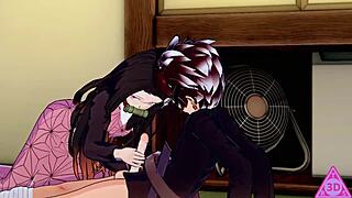 Teen Handjob and Blowjob on Big Cock in Anime