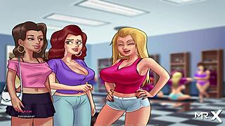 Summertime Saga Hot Bathroom Bang With Group Blowjob Episode 4 13