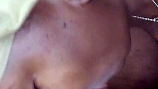 Ebony bonnet sucks monster cock at work