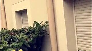 second day in paris, french milf flashes panties for big black cock