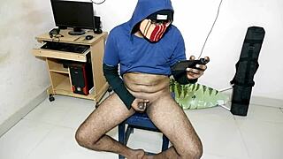 Too close up view of my dick watching porn on mobile