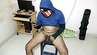 Too close up view of my dick watching porn on mobile