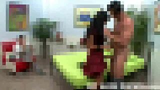 The wife commands her old husband to watch as she dominates a stranger in hardcore femdom action.