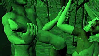 White Queen Fucks Snow Elf in 3D