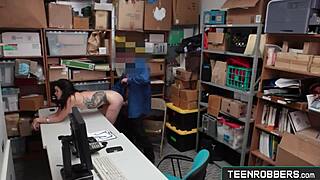 Eden Sin, the hot shoplifter, gets fucked doggystyle at work