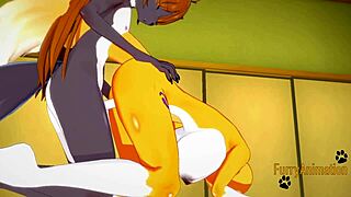 digimon taomon gives boobjob and gets fucked hard