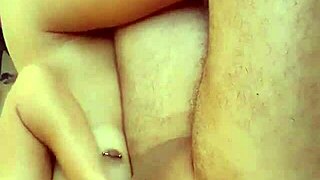 Latina teen's big tits fill baby bottle with milk